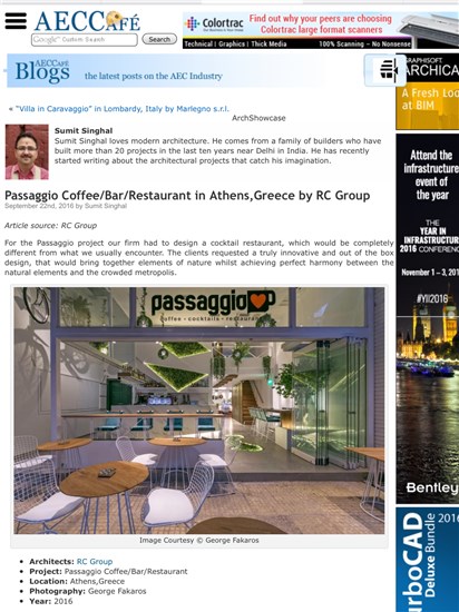 ACEC CAFE CALIFORNIA PUBLICATION PASSAGGIO COFFEE/BAR/RESTAURANT 